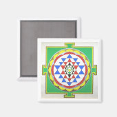 Sri Yantra - Accurate Kleuren Magneet (Voorkant / Achterkant)