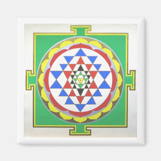 Sri Yantra - Accurate Kleuren Magneet (Voorkant)