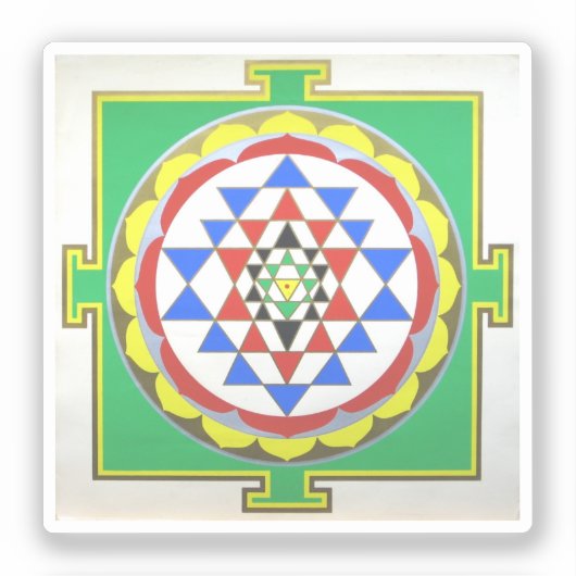 Sri Yantra - Accurate Kleuren Sticker (Voorkant)