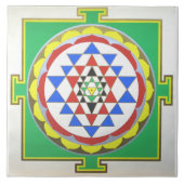 Sri Yantra - Accurate Kleuren Tegeltje (Voorkant)