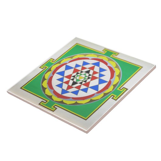 Sri Yantra - Accurate Kleuren Tegeltje (Zijkant)