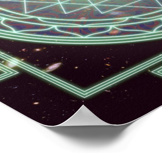 Sri Yantra Blue Glow Poster (Hoek)