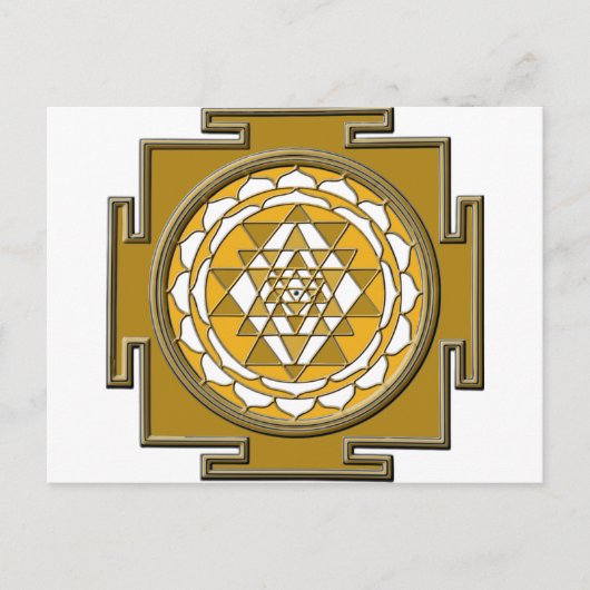 Sri Yantra Bronze Briefkaart (Voorkant)