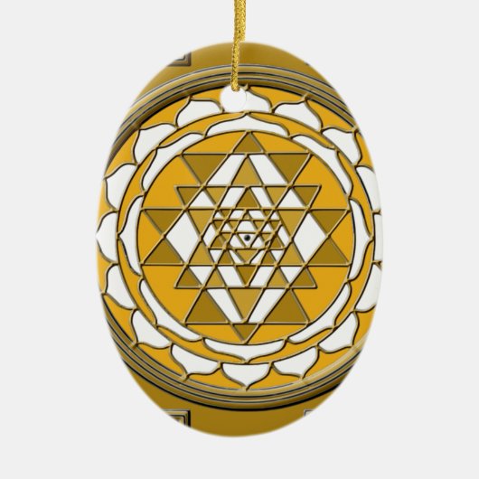 Sri Yantra Bronze Keramisch Ornament (Voorkant)