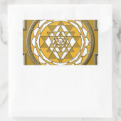 Sri Yantra Bronze Rechthoekige Sticker (Tas)