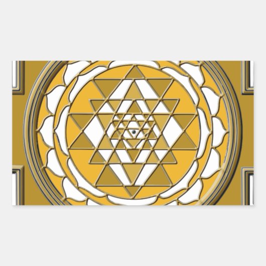 Sri Yantra Bronze Rechthoekige Sticker (Voorkant)