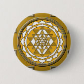 Sri Yantra Bronze Ronde Button 5,7 Cm (Voorkant)