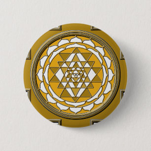 Sri Yantra Bronze Ronde Button 5,7 Cm