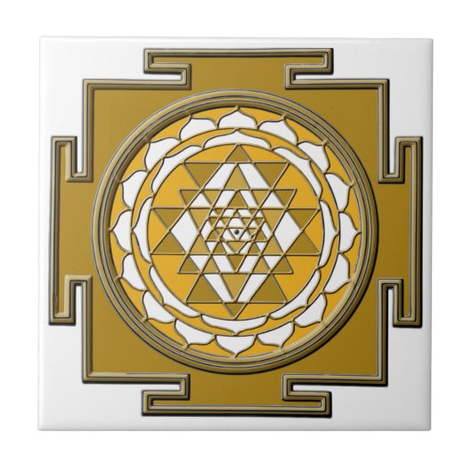 Sri Yantra Bronze Tegeltje (Voorkant)
