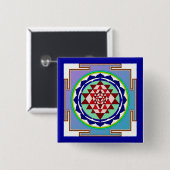 Sri Yantra-Button Vierkante Button 5,1 Cm (Voorkant /achterkant)