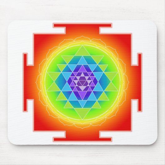 Sri Yantra/Chakra/Regenboog Muismat (Voorkant)