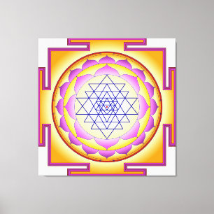Sri Yantra Chakra Shiva Shakti Navayoni Godin Canvas Afdruk