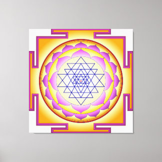 Sri Yantra Chakra Shiva Shakti Navayoni Godin  Canvas Afdruk