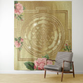 SRI YANTRA en de geur van Rozen - Tapestry Wandkleed (In situ)