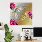 SRI YANTRA en de Scent Roos II - Poster (Thuiskantoor)