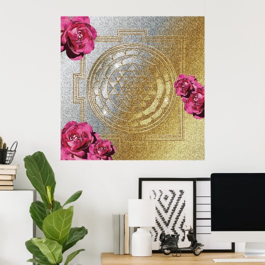 SRI YANTRA en de Scent Roos II - Poster (Thuiskantoor)