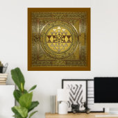 Sri Yantra Gold - Poster (Thuiskantoor)