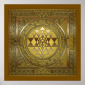 Sri Yantra Gold - Poster (Voorkant)