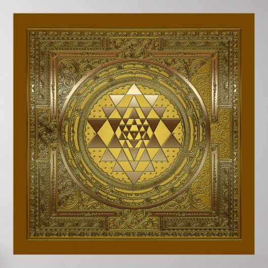 Sri Yantra Gold - Poster (Voorkant)