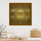 Sri Yantra Gold - Poster (Keuken)