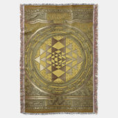 Sri Yantra Gold - Throw Blanket Deken (Voorkant Verticaal)