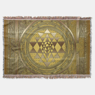 Sri Yantra Gold - Throw Blanket Deken