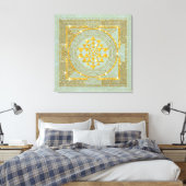 Sri Yantra Golden Glitter - Ingewikkeld Canvas (Insitu (Slaapkamer))