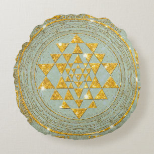 Sri Yantra Golden Glitter - Kussen