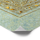 Sri Yantra Golden Glitter - Poster (Hoek)