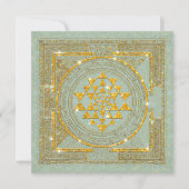 Sri Yantra Golden Glitter - Uitnodiging Kaart (Voorkant)