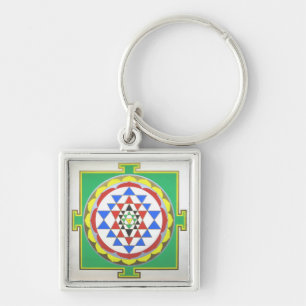 Sri Yantra Heilige Geometrie - Accurate Kleuren Sleutelhanger