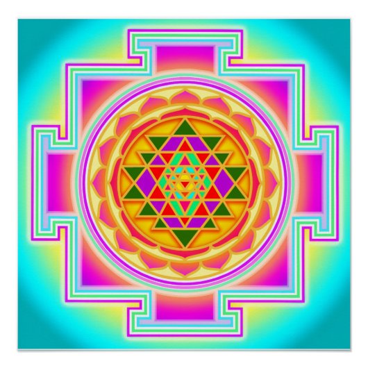 Sri Yantra Heilige Geometrie Perfect Poster (Voorkant)