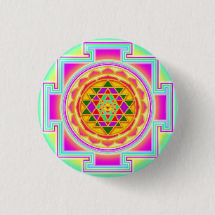 Sri Yantra Heilige Geometrie Ronde Button 3,2 Cm