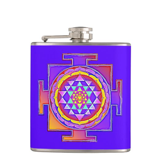 Sri Yantra - Hindoeïsme Symbool Ontwerp 1 Heupfles (Voorkant)