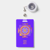 Sri Yantra - Hinduïsme Symbool Ontwerp 1 Badge (Voorzijde met uittrekbare clip)