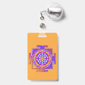 Sri Yantra - Hinduïsme Symbool Ontwerp 1 Badge (Achterkant met uittrekbare clip)