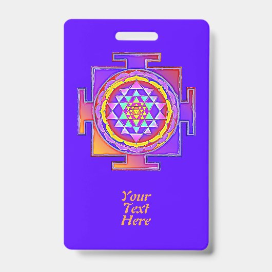 Sri Yantra - Hinduïsme Symbool Ontwerp 1 Badge (Voorzijde)
