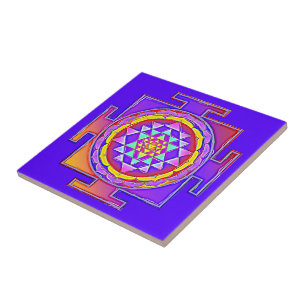 Sri Yantra - Hinduïsme Symbool Ontwerp 1 Tegeltje