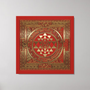 Sri Yantra - Ingewikkeld Canvas Afdruk