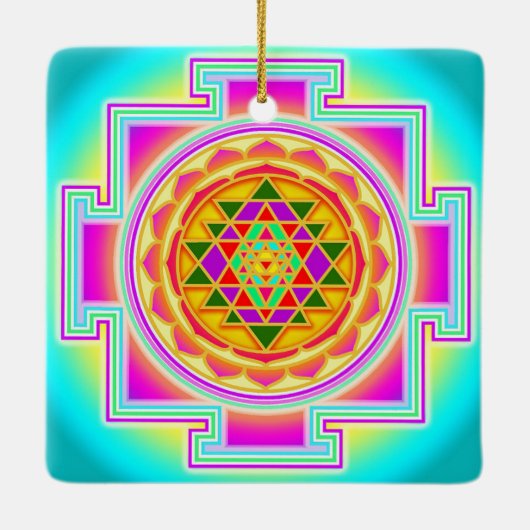 Sri Yantra Keramisch Ornament (Achterkant)