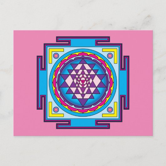 Sri Yantra Mandala Briefkaart (Voorkant)