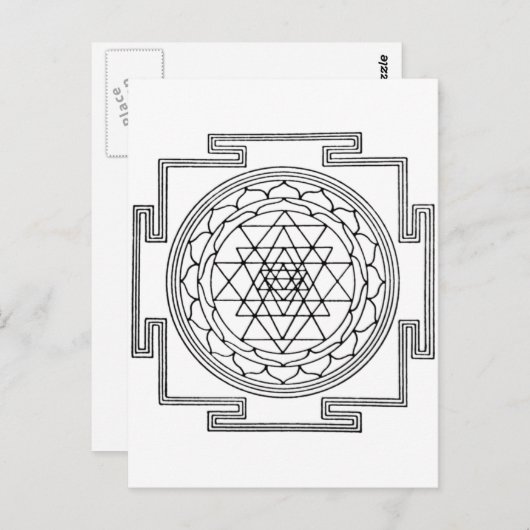 Sri Yantra Mandala Briefkaart (Voorkant / Achterkant)