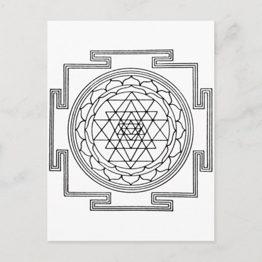 Sri Yantra Mandala Briefkaart (Voorkant)