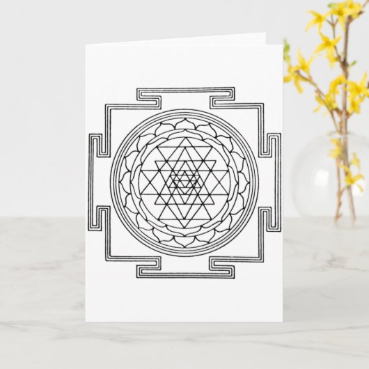 Sri Yantra Mandala Kaart (Gele Bloem)