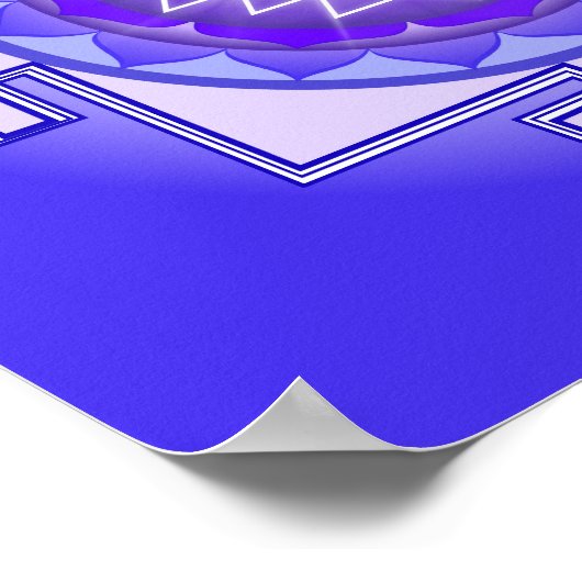 Sri Yantra Mandala Paars en Blue Print (Hoek)