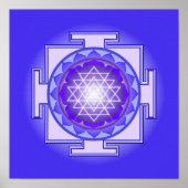Sri Yantra Mandala Paars en Blue Print (Voorkant)