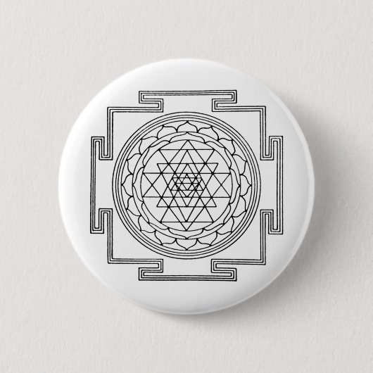 Sri Yantra Mandala Ronde Button 5,7 Cm (Voorkant)