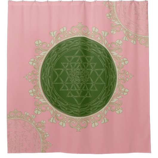 Sri Yantra Mandala - Shower Curtain Douchegordijn (Voorkant)