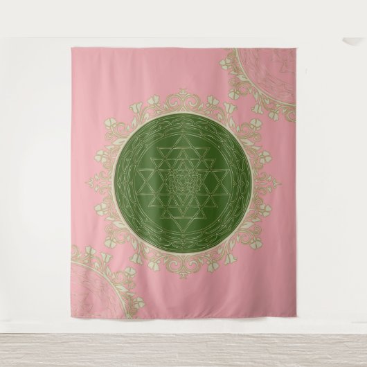 Sri Yantra Mandala - Tapestry Wandkleed (Voorkant)