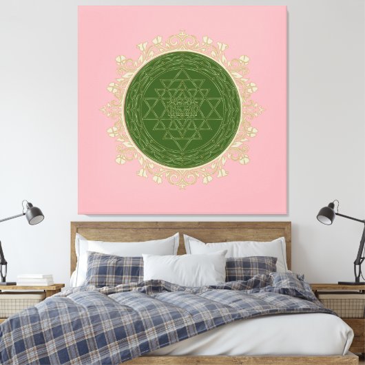 Sri Yantra Mandala - Wrapped Canvas Afdruk (Insitu (Slaapkamer))